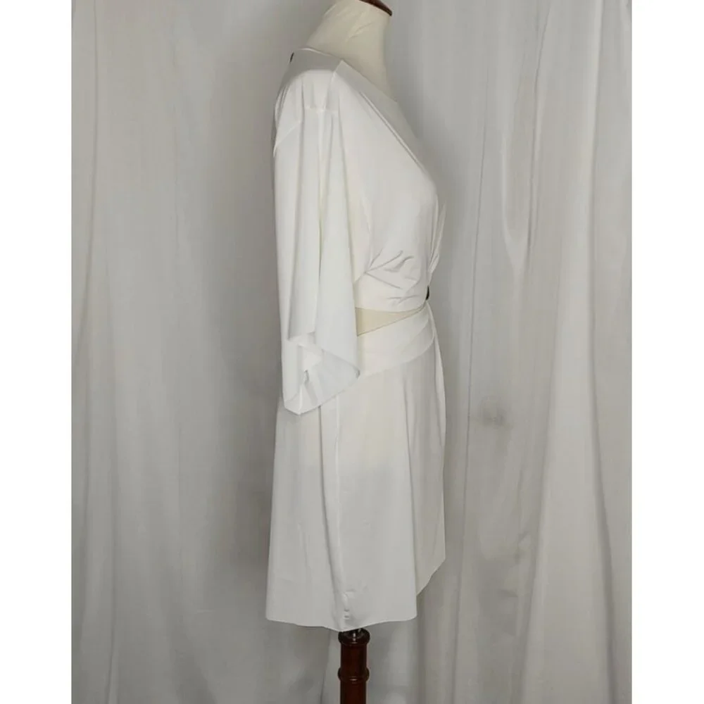 VIX Cover Up M white Solid Zaila Short Cover-up Cut Out Resortwear - Picture 9 of 13